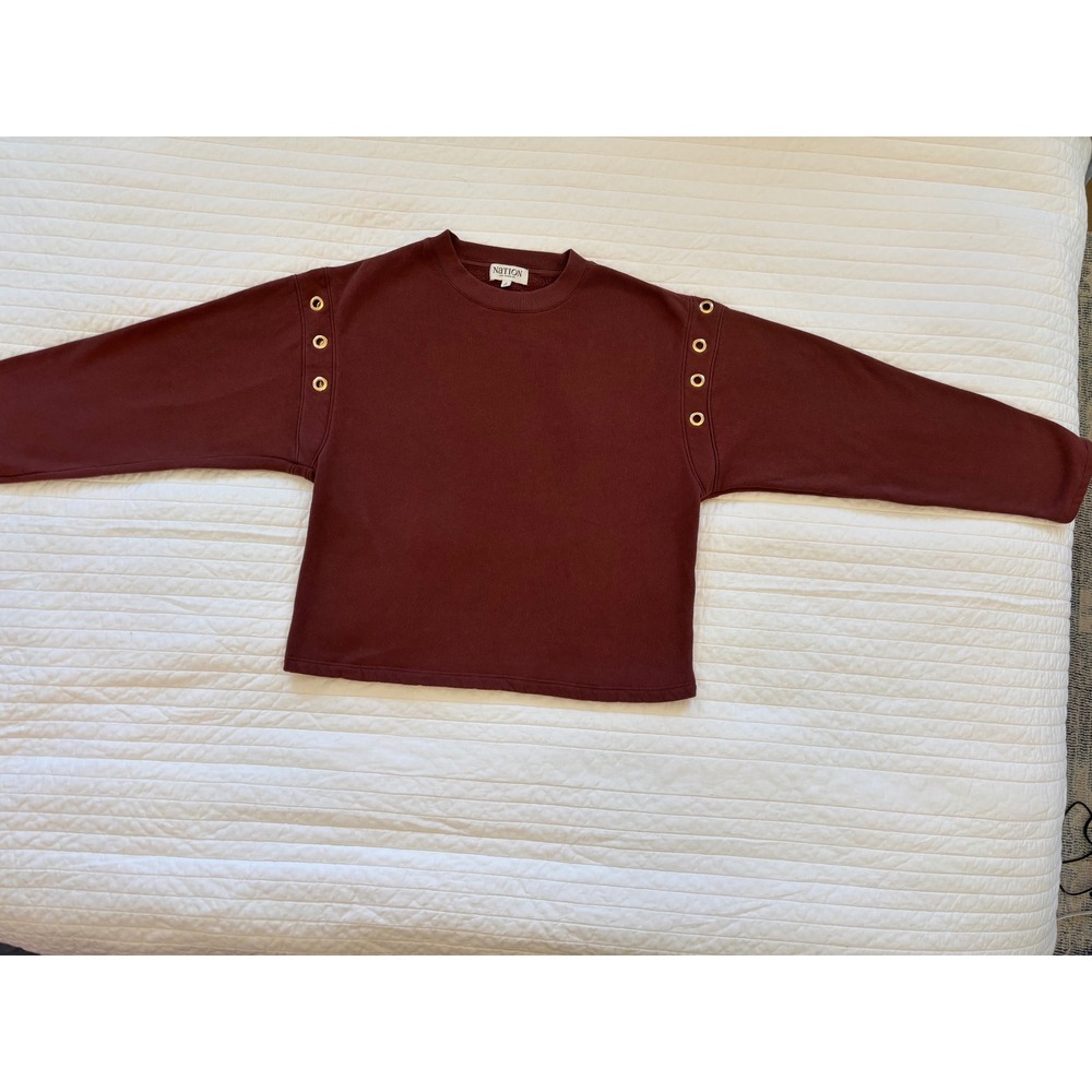 Nation LTD Los Angeles Fall Rust Brass Grommet Detail Sweatshirt Small